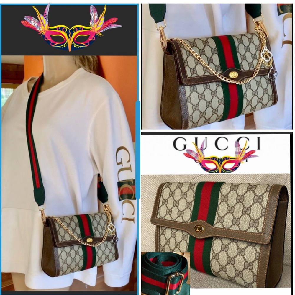 ❗️SOLD❗️GG Supreme❤️ Super Attractive Timeless ❤️EUC Brown MUST HAVE Hard 2 Find - Picture 1 of 14